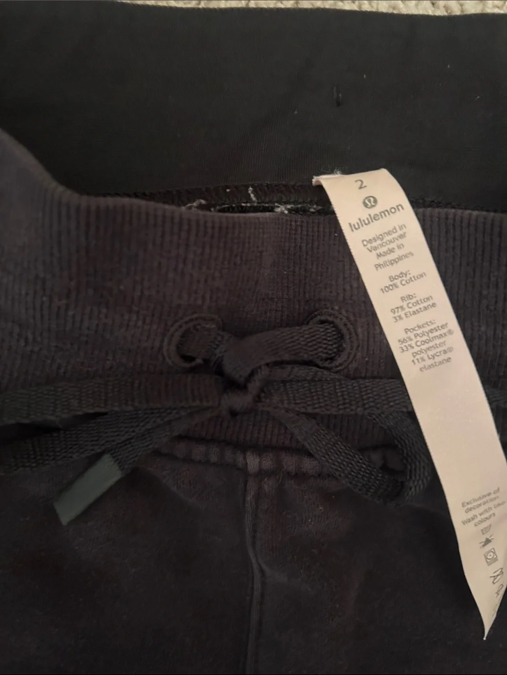 LULULEMON Black Jogger Sweatpants Size 2 Women